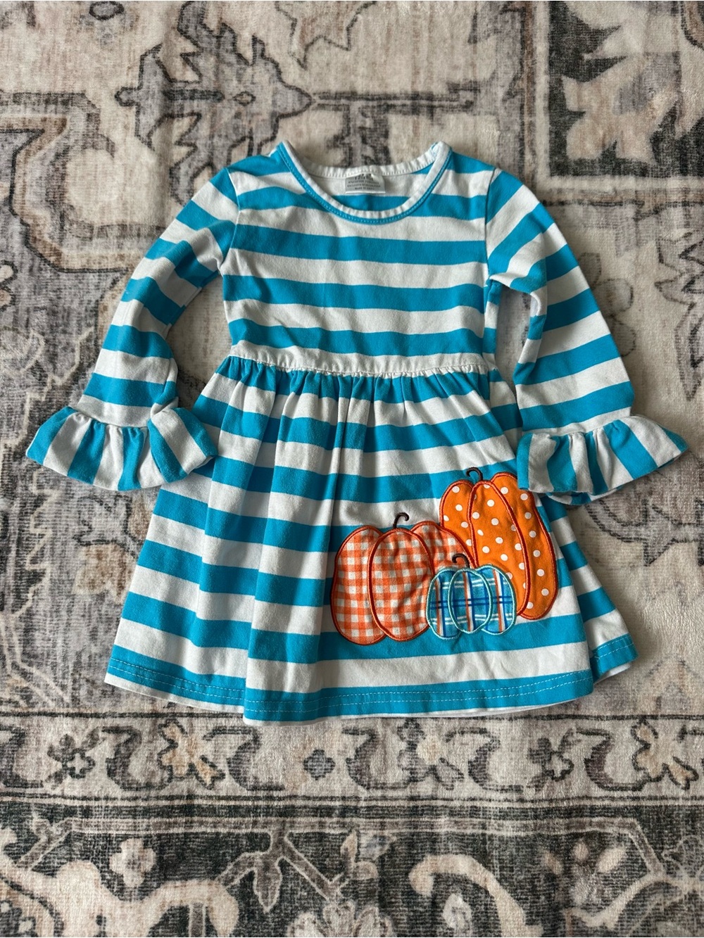 Boutique Girls Striped Pumpkin Dress